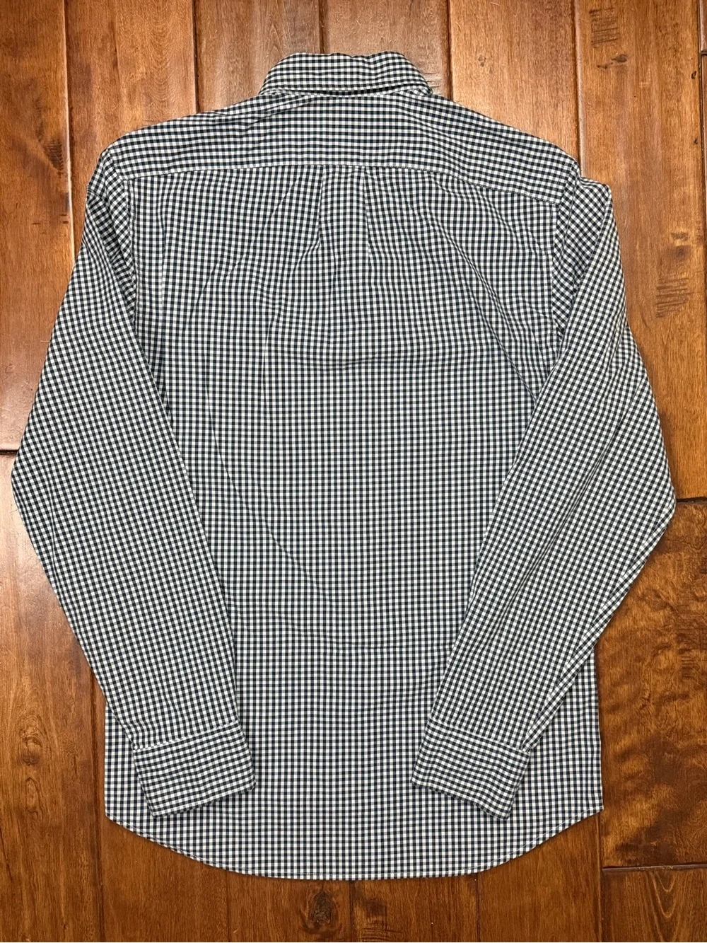 J. Crew Navy and White Gingham Button-Down Shirt Long Sleeve sz. S